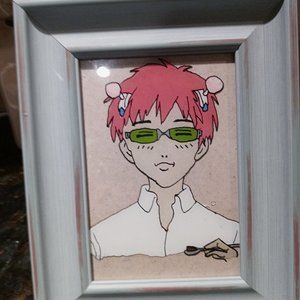Saiki k anime glass painting
